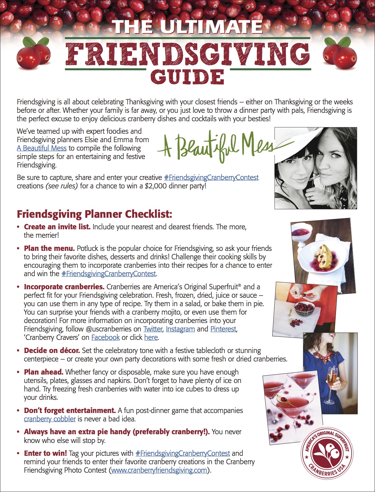 Cranberry Friendsgiving Guide